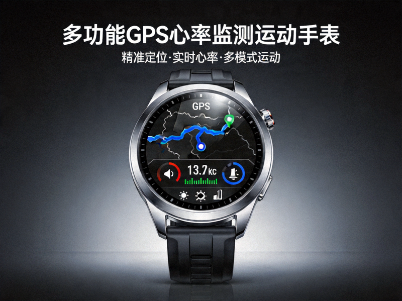 运动智能手表 - 多功能GPS心率监测运动手表
